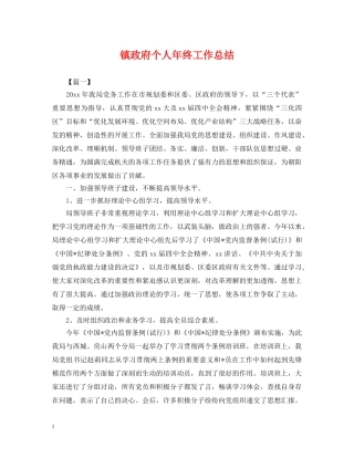 镇政府个人年终工作总结 