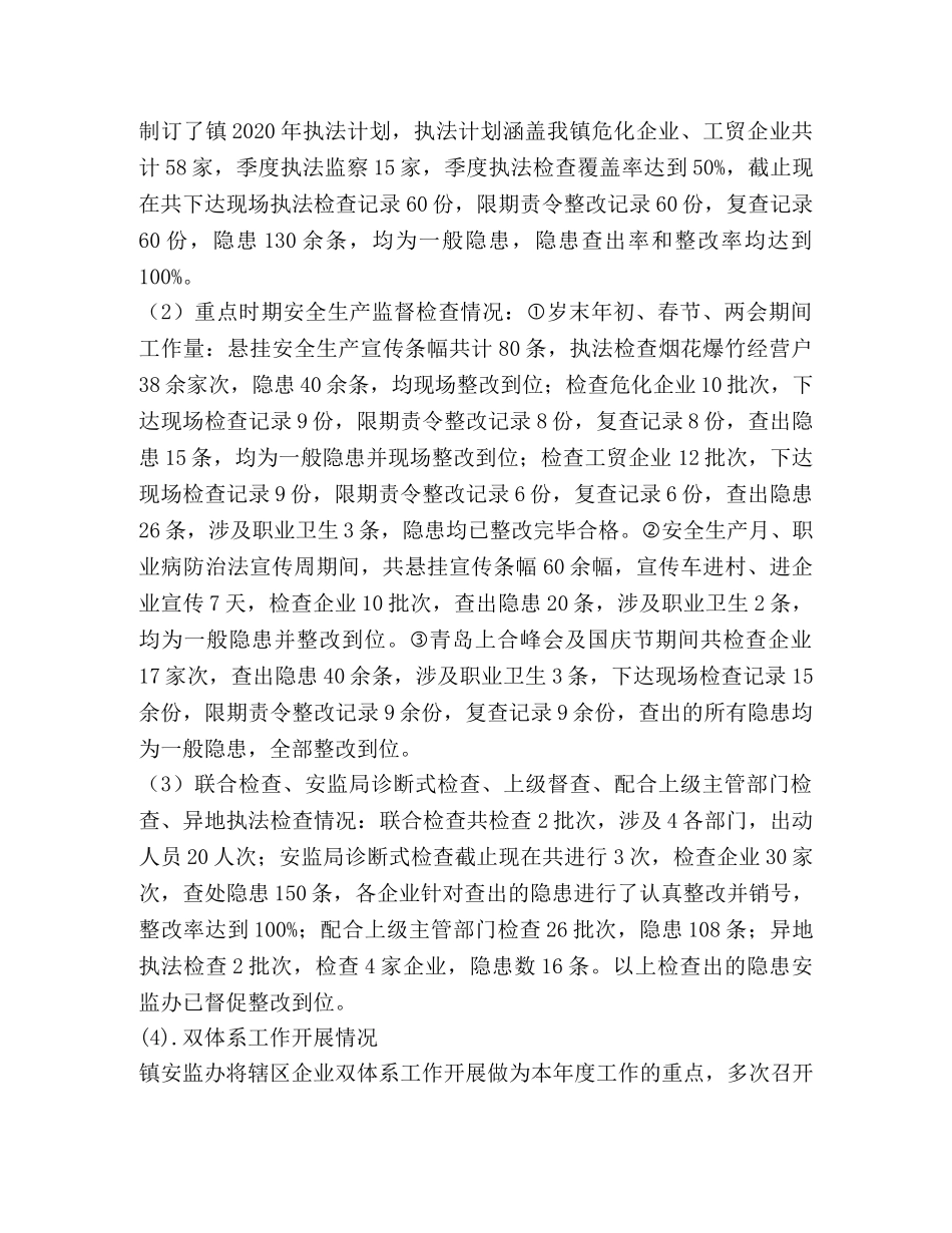镇安监办2020年安全生产工作总结 _第2页