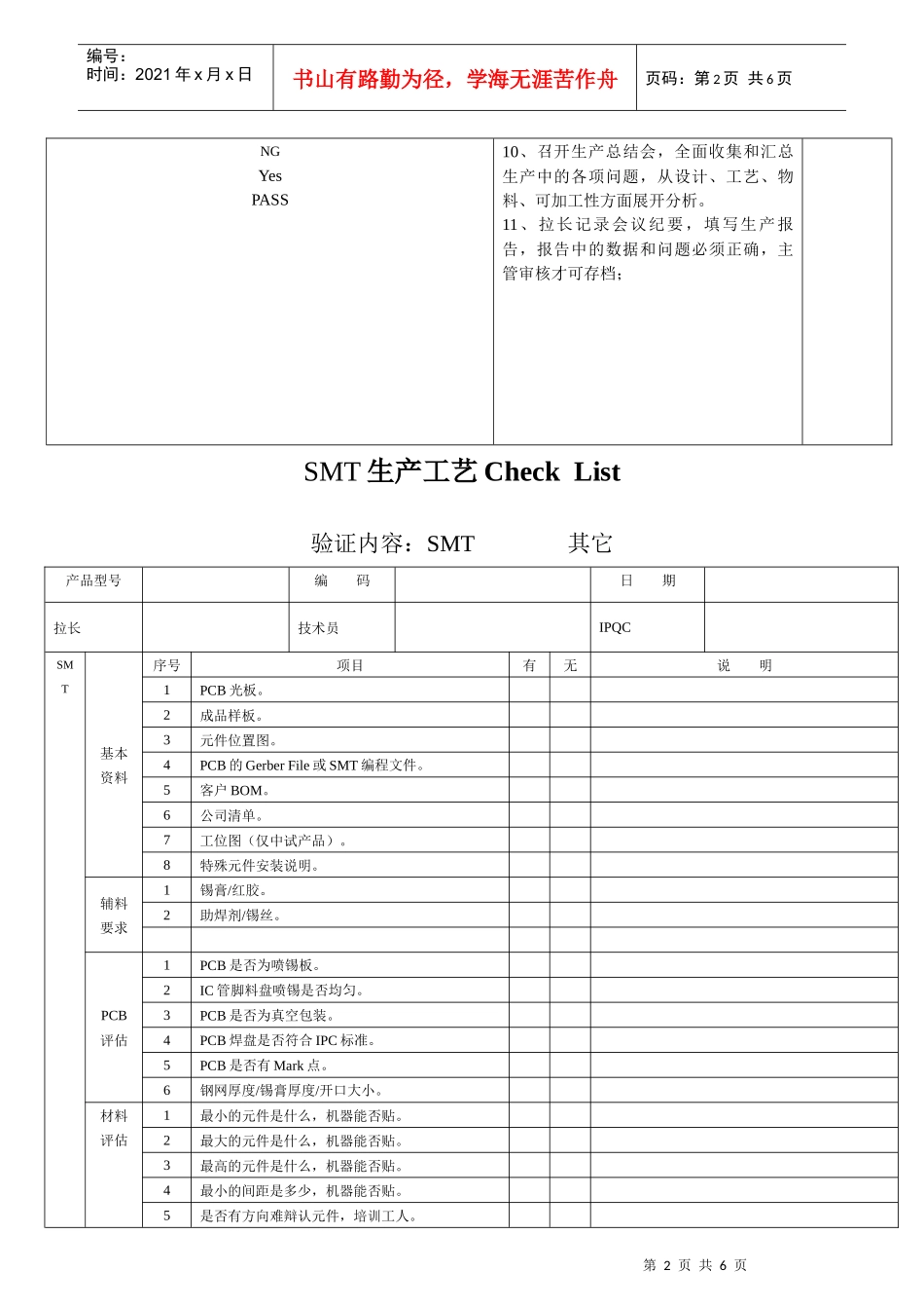 SMT车间作业流程表_第2页