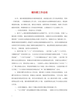 镇妇联工作总结 