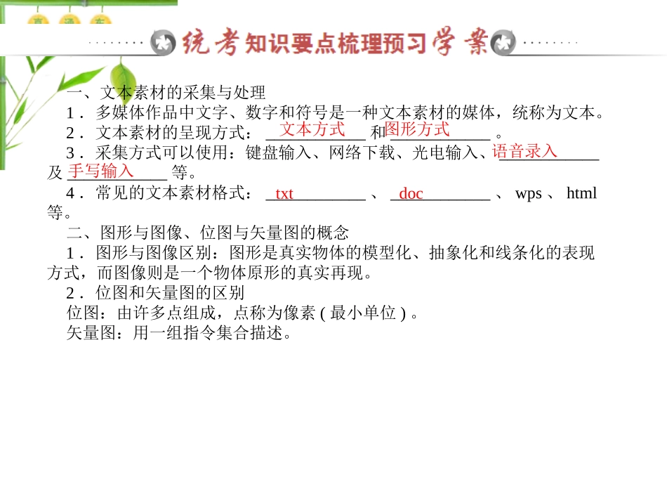 多媒体技术应用第三单元（A）　媒体的采集与制作（Photoshop、Goldwave）_第2页