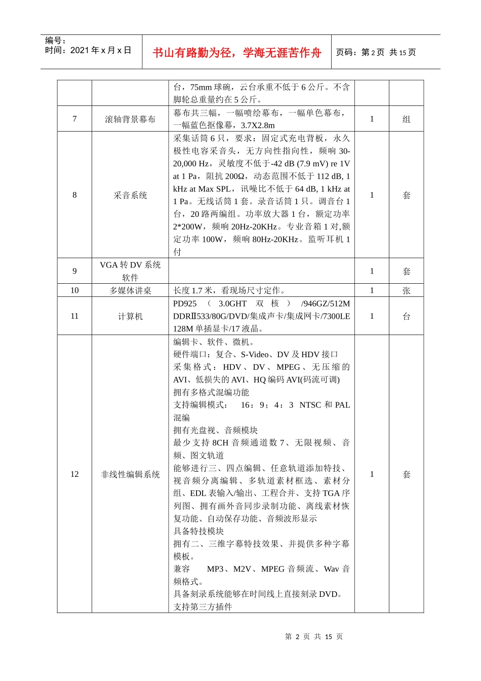 天津市微山路中学校园信息网络系统设备需求_第2页