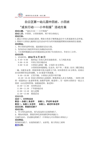 中四班“成长行动——小中衔接”特色活动