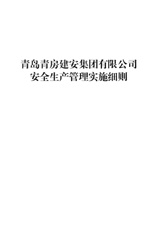 安全生产管理实施细则