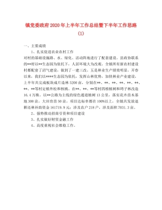 镇党委政府2020年上半年工作总结暨下半年工作思路(1) 