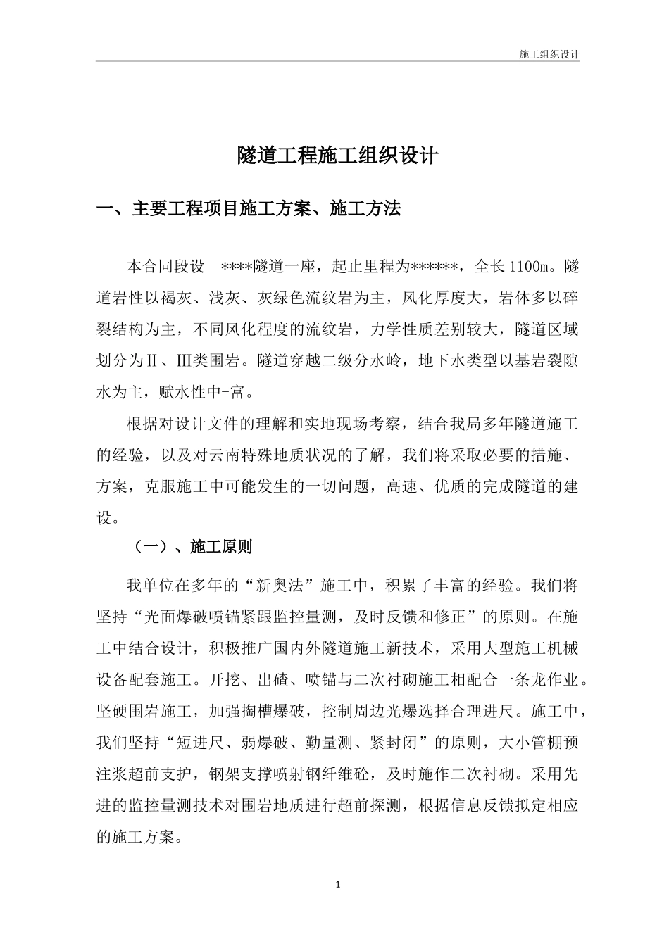 隧道工程技术标-完成版1-图文_第1页