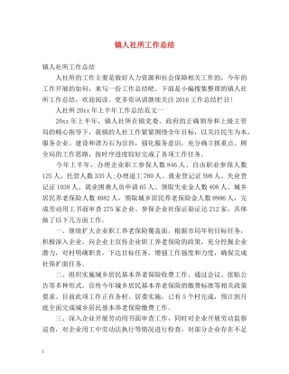 镇人社所工作总结 