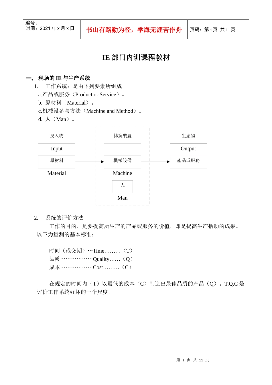 IE部门内训课程教材(DOC10)(1)_第1页
