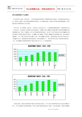 国内主要宽厚板生产企业概况