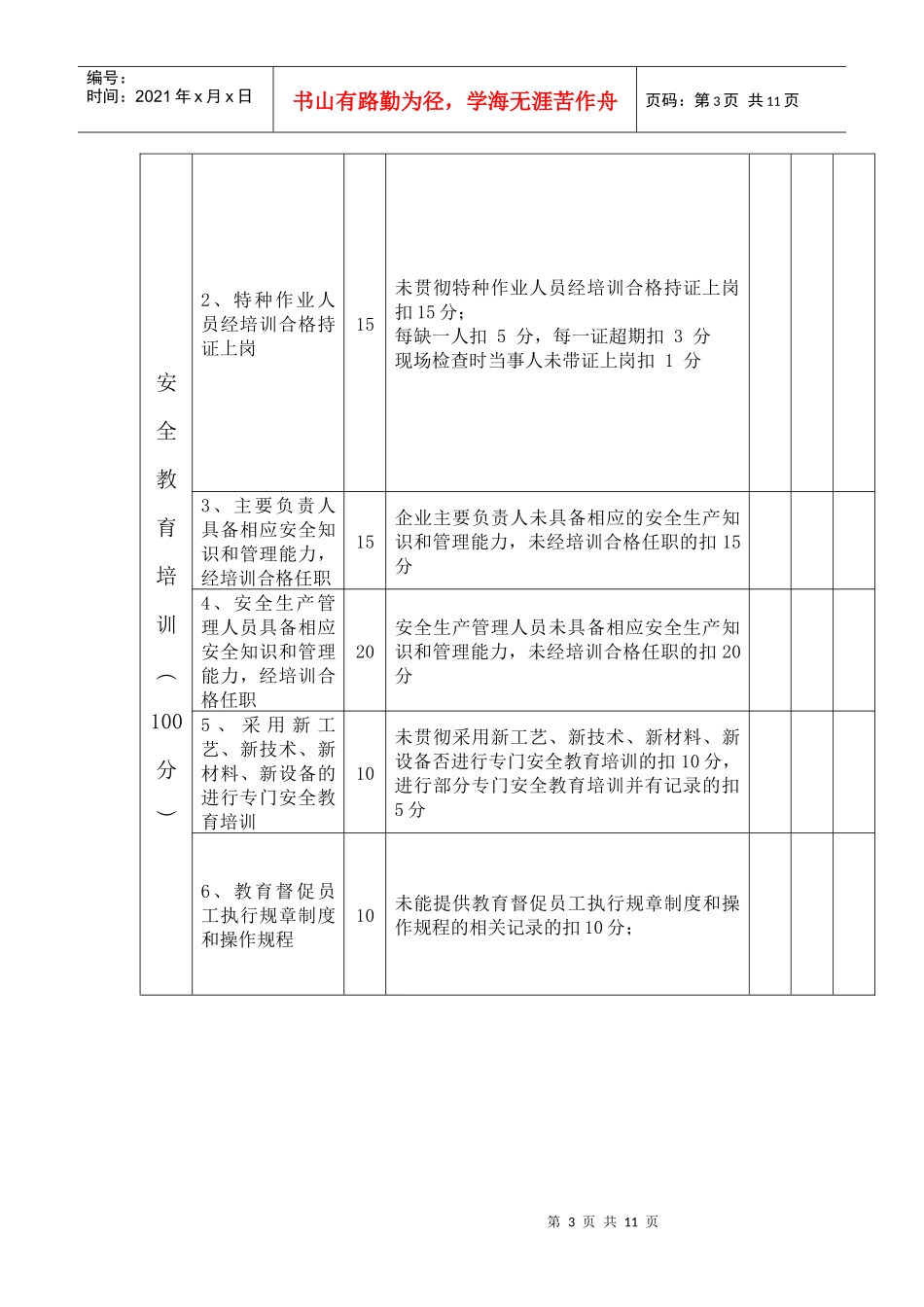 成都市企业安全生产信用等级评估评分细则_第3页