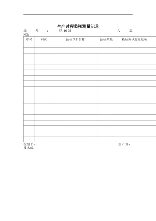 16-02生产过程监视测量记录