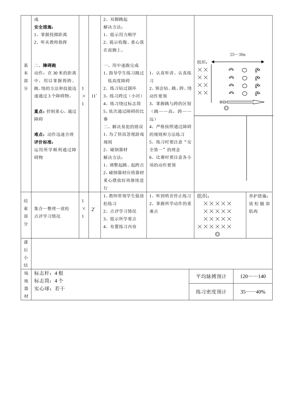 三年级体育公开课教案_第3页