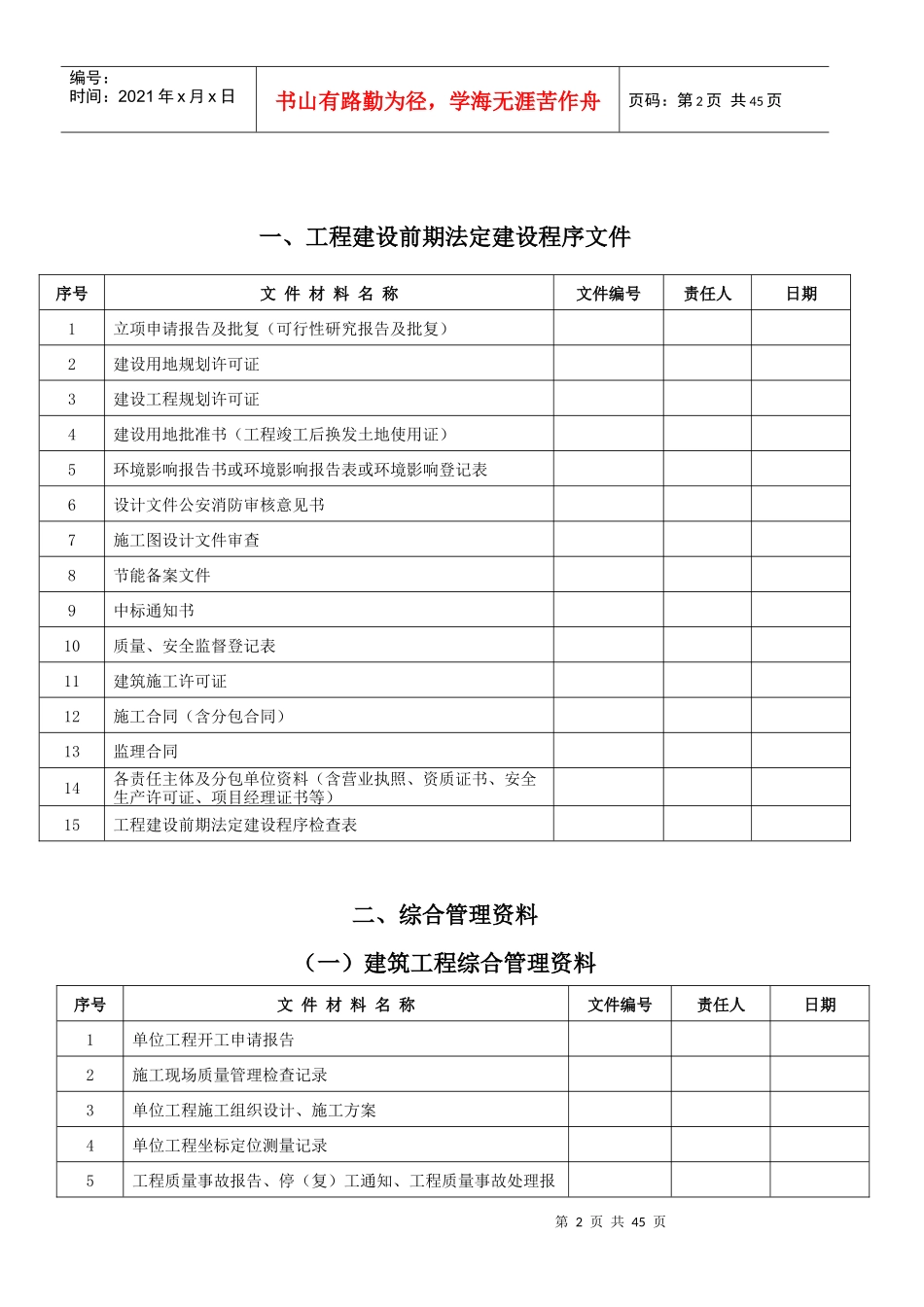 建筑工程施工技术资料目录(新)_第2页