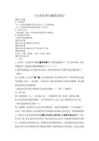 小苏打和白醋的变化