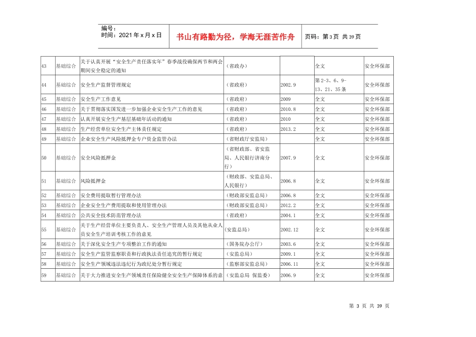 XXXX安全生产法规清单_第3页