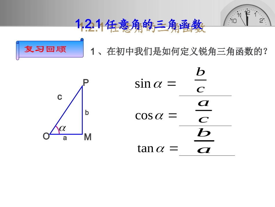 任意角的三角函数课件(一)_第一课时_第2页