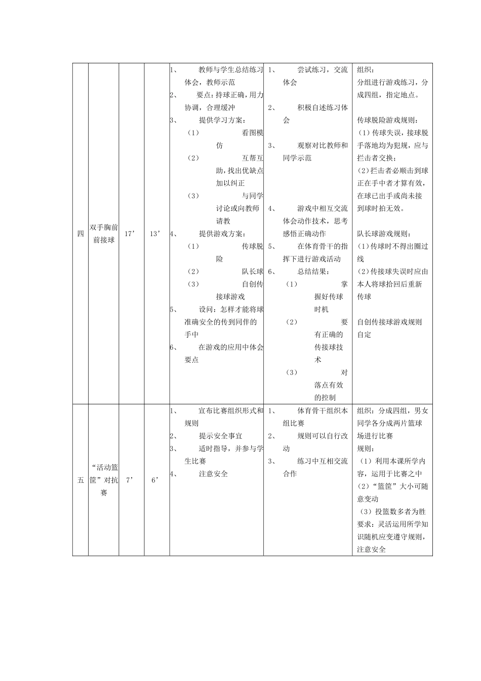 双手胸前传接球说课稿及教案_第3页