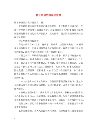 转正申请的自我评价精 