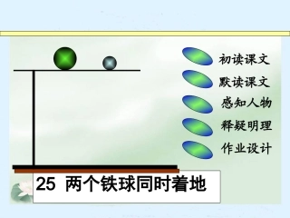 《两个铁球同时着地》课件