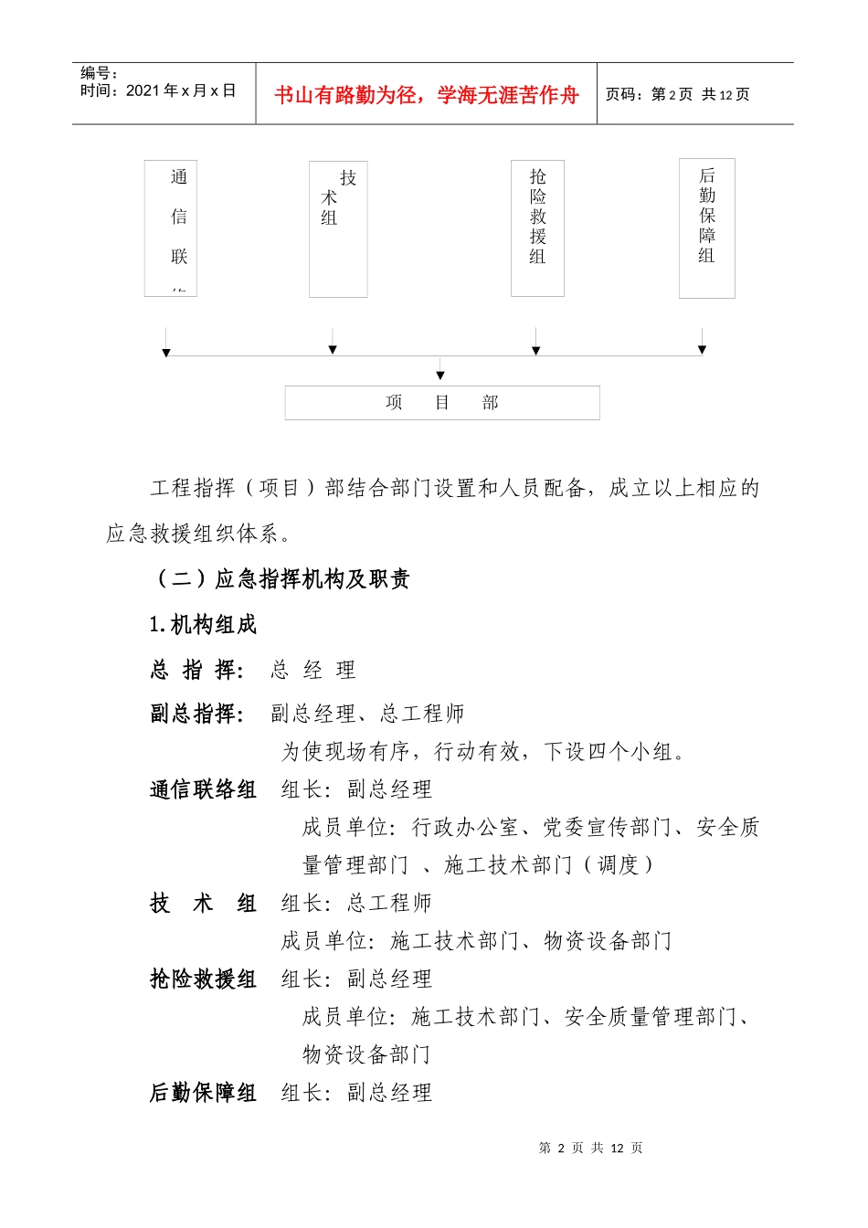 2 桥梁(高墩、大跨、深水)工程安全生产事故专项预案_第2页