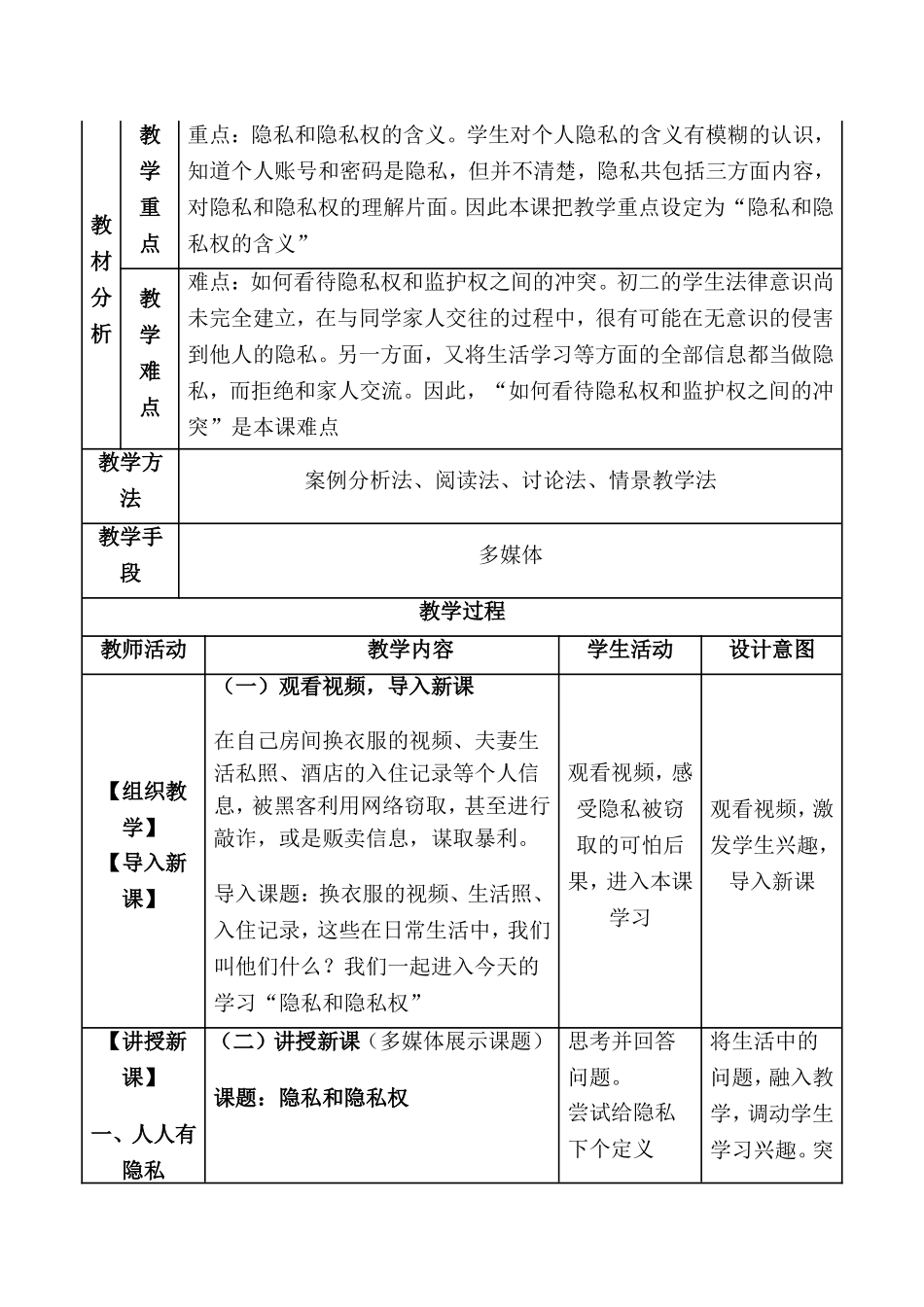 人教版八年级下册第五课隐私权受保护——51隐私和隐私权_第3页