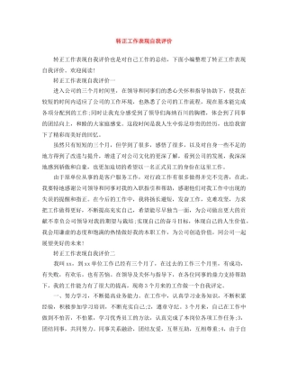 转正工作表现自我评价 
