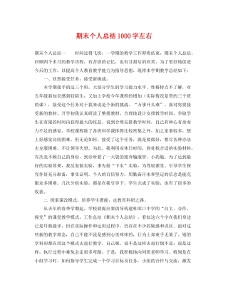期末个人总结1000字左右 