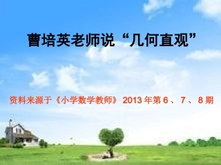 曹培英老师说“几何直观”