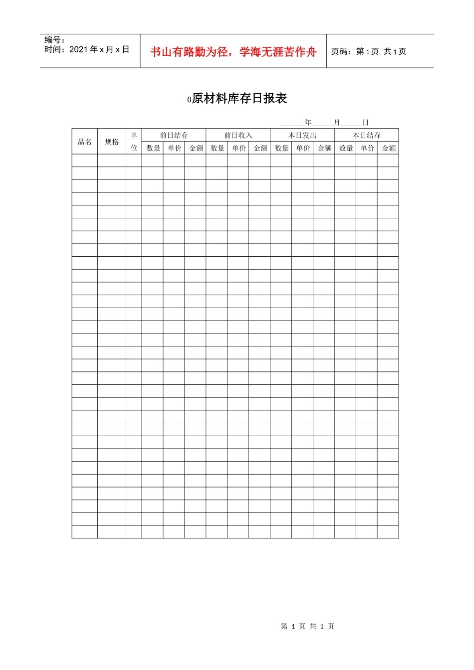 原材料库存日报表_第1页