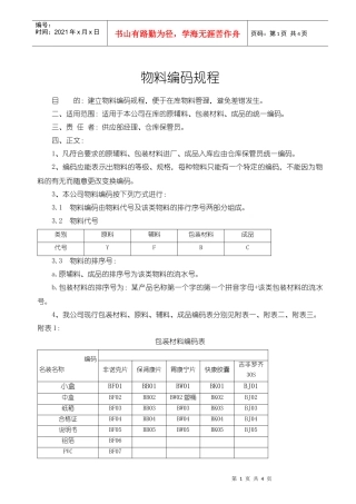 物料编码规程