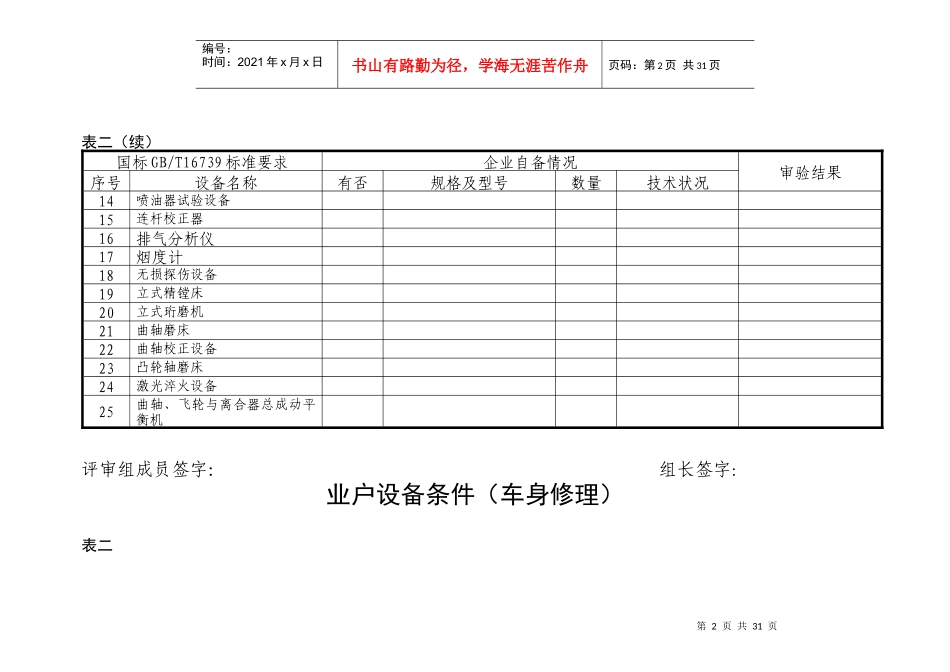 业户设备条件(发动机修理)_第2页