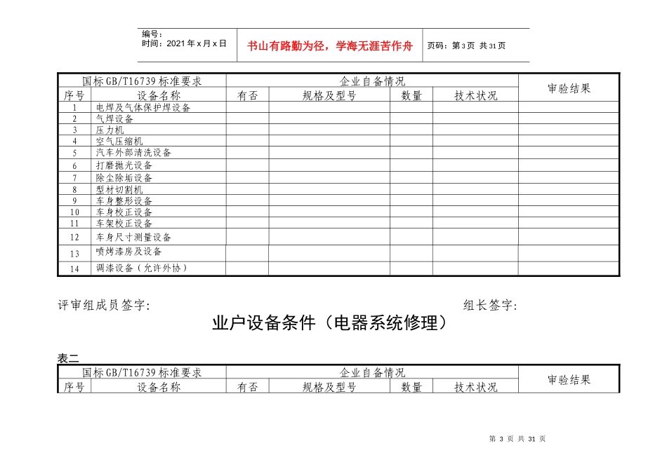 业户设备条件(发动机修理)_第3页