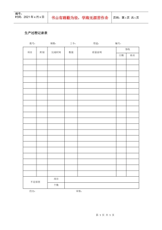 生产过程记录表