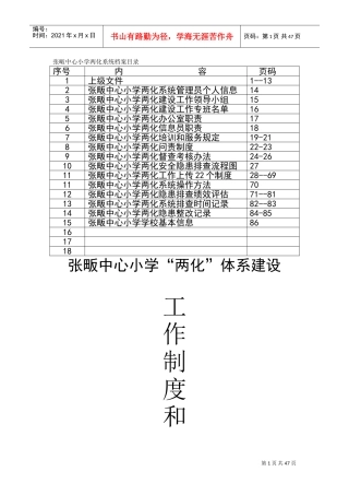 小学两化管理系统安全档案