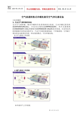 空气流通转换式冷暖机兼用空气净化器设备