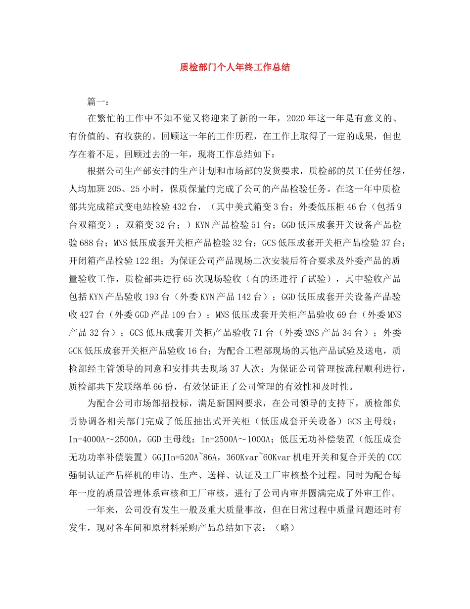 质检部门个人年终工作总结 _第1页
