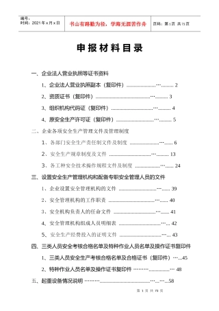 安全许可证延期申报资料