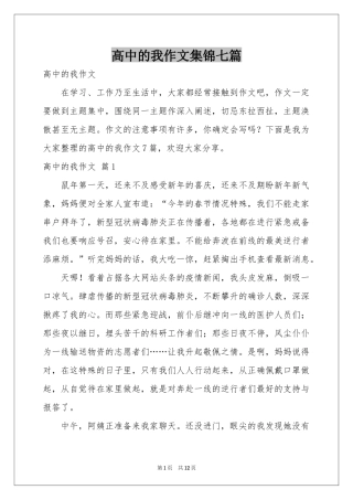 高中的我作文集锦七篇