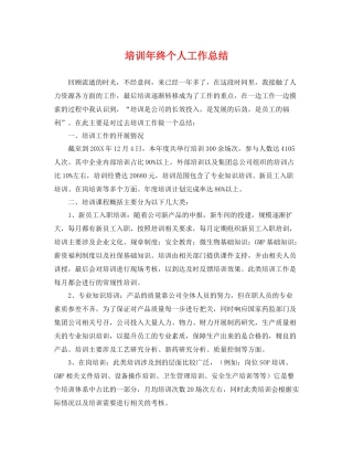 培训年终个人工作总结 