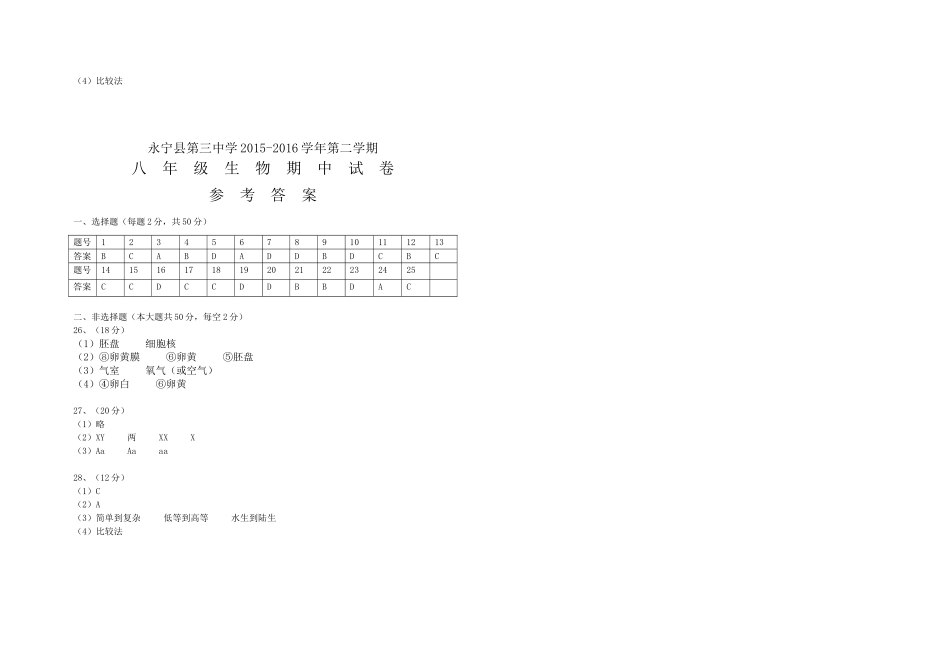 八下生物期中试卷_第3页