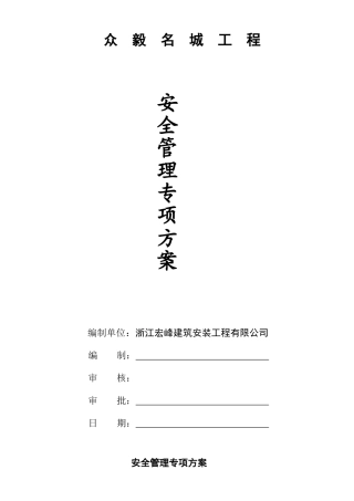 安全管理专项方案 Microsoft Word 文档