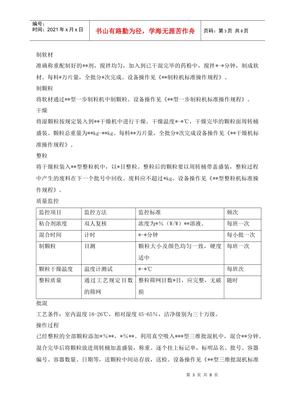 片剂工艺规程样本_第3页