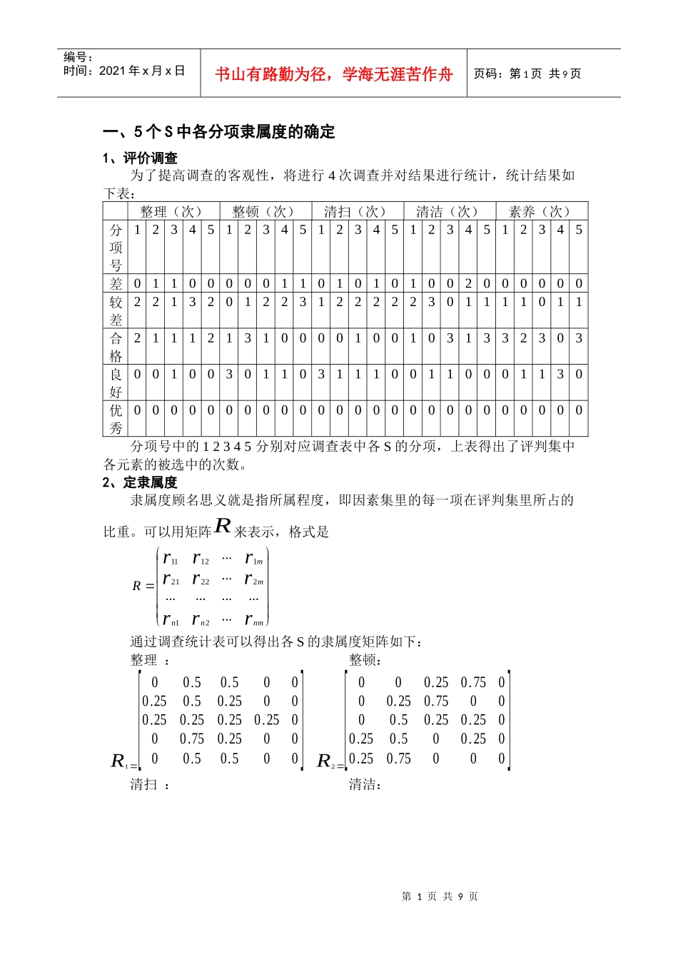 5S实施效果模糊评价_第1页
