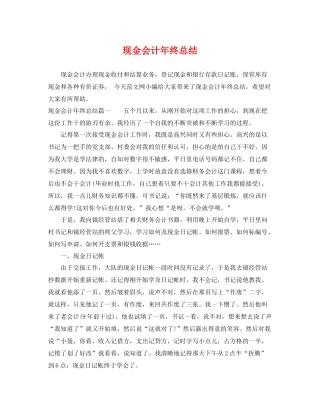 现金会计年终总结 