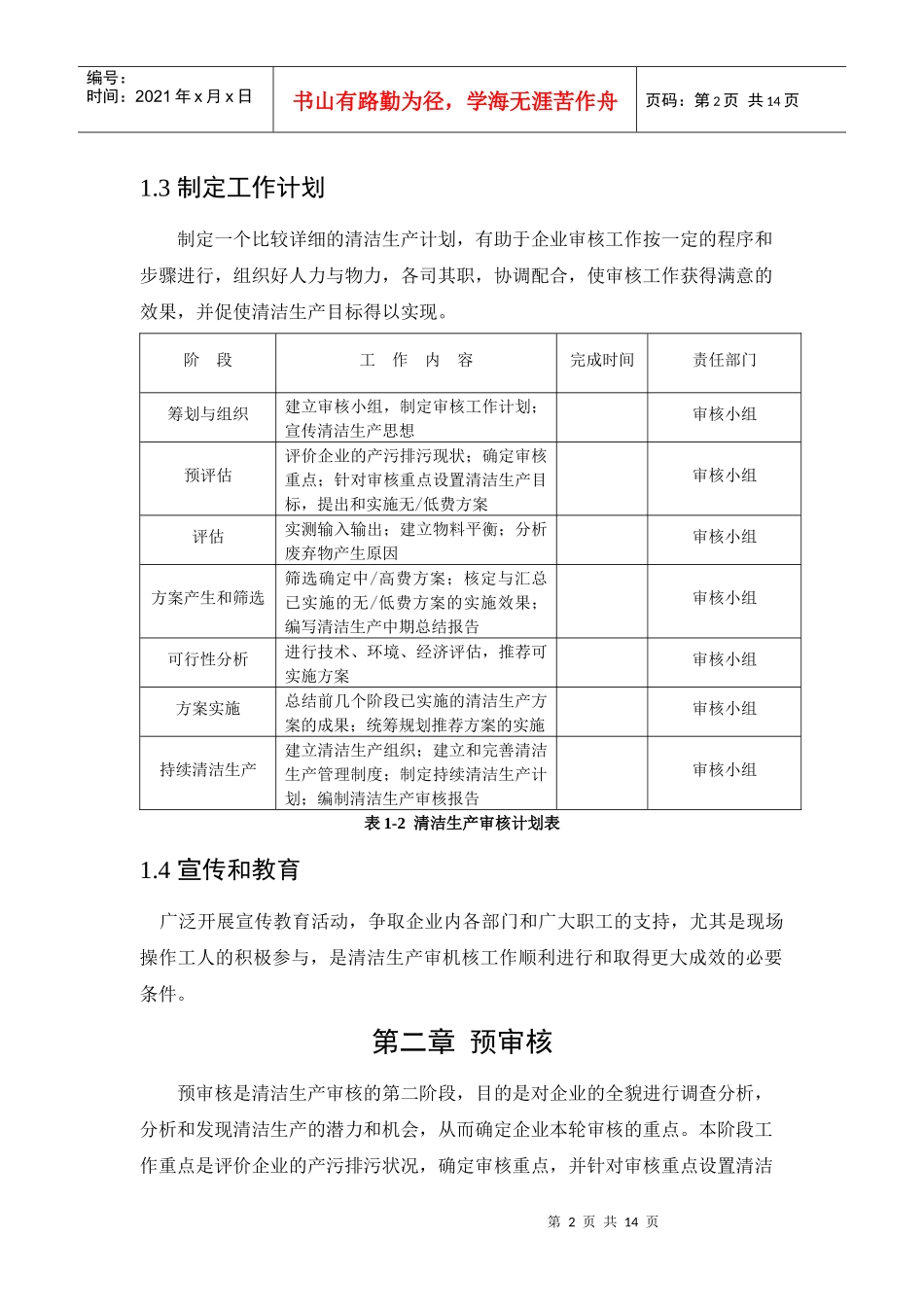 清洁生产审计报告编写大纲_第2页