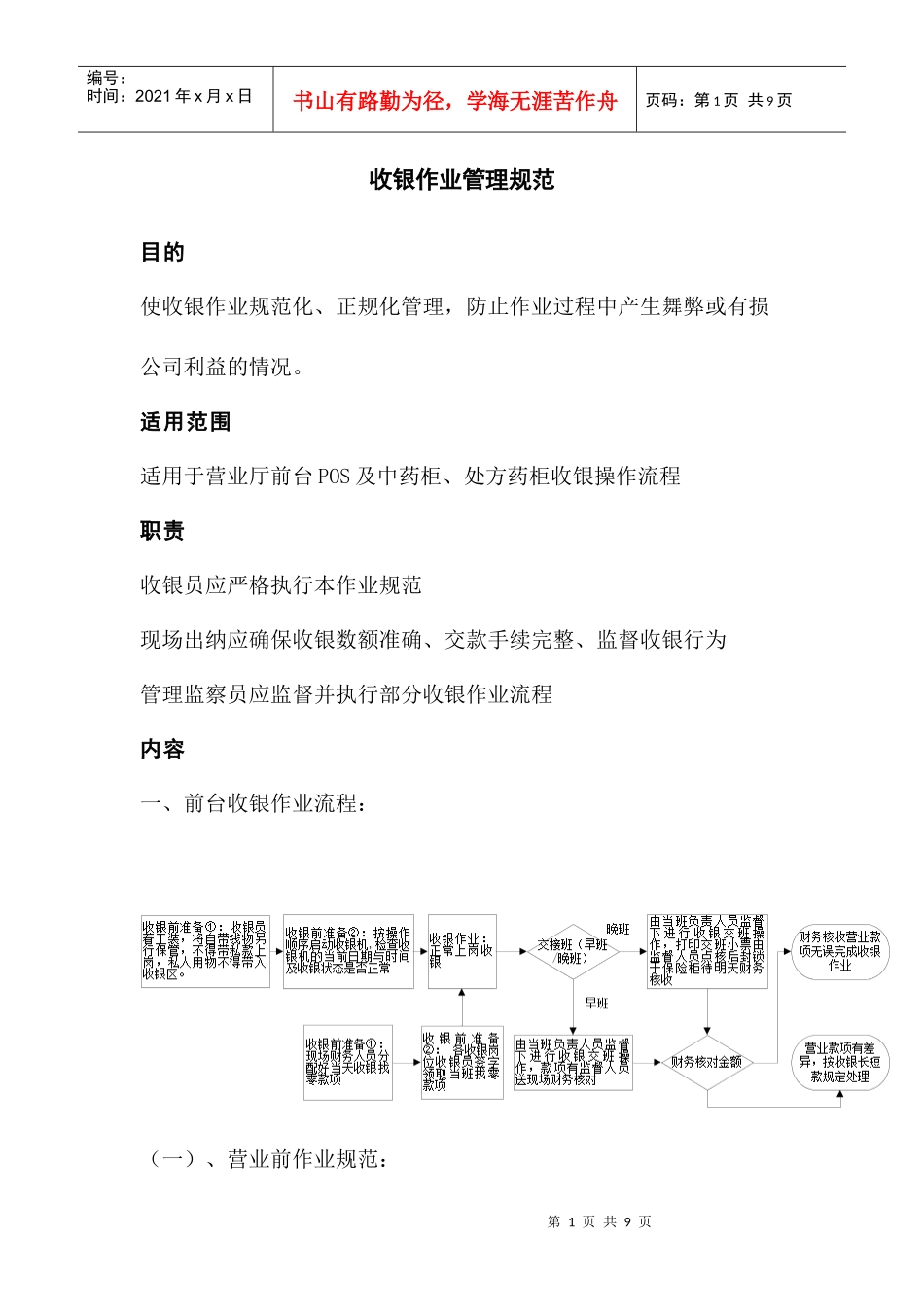 收银作业管理规范（已发布_第1页
