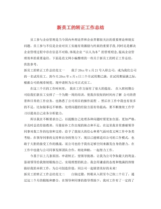新员工的转正工作总结 