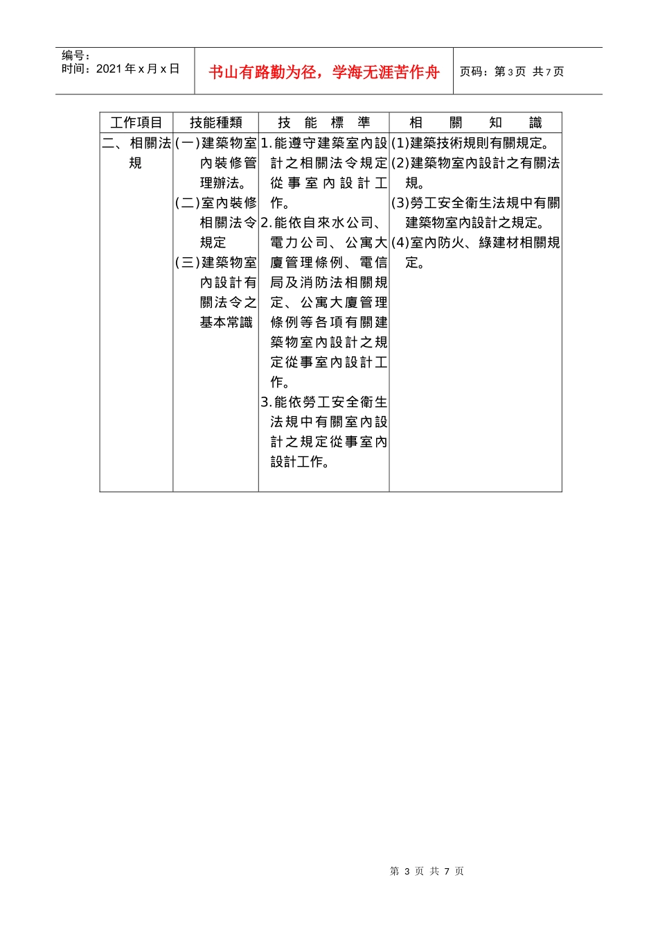 建筑物室内设计乙级技术士技能检规范_第3页