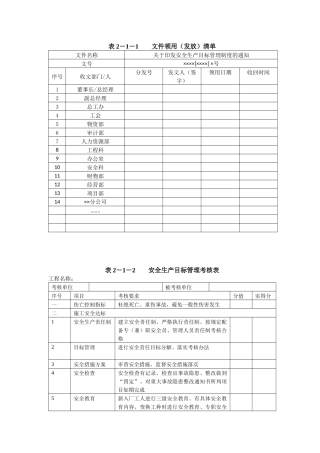某省水利施工企业安全生产标准化表格