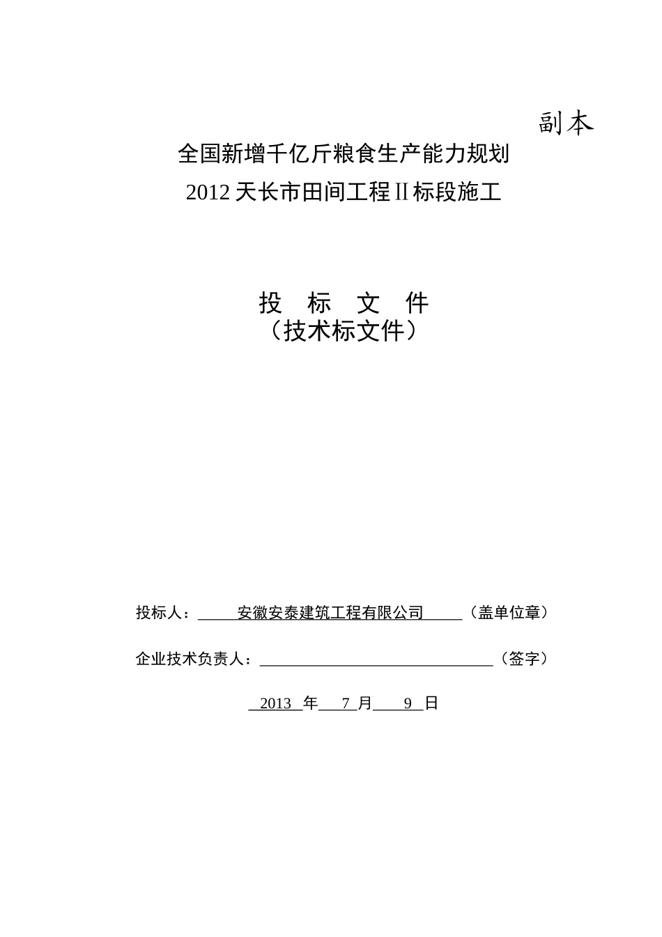 全国新增千亿斤粮食生产能力规划XXXX天长市田间工程_第1页